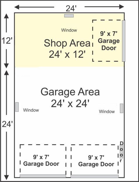 Handyman Garage Package 24x36 floor 